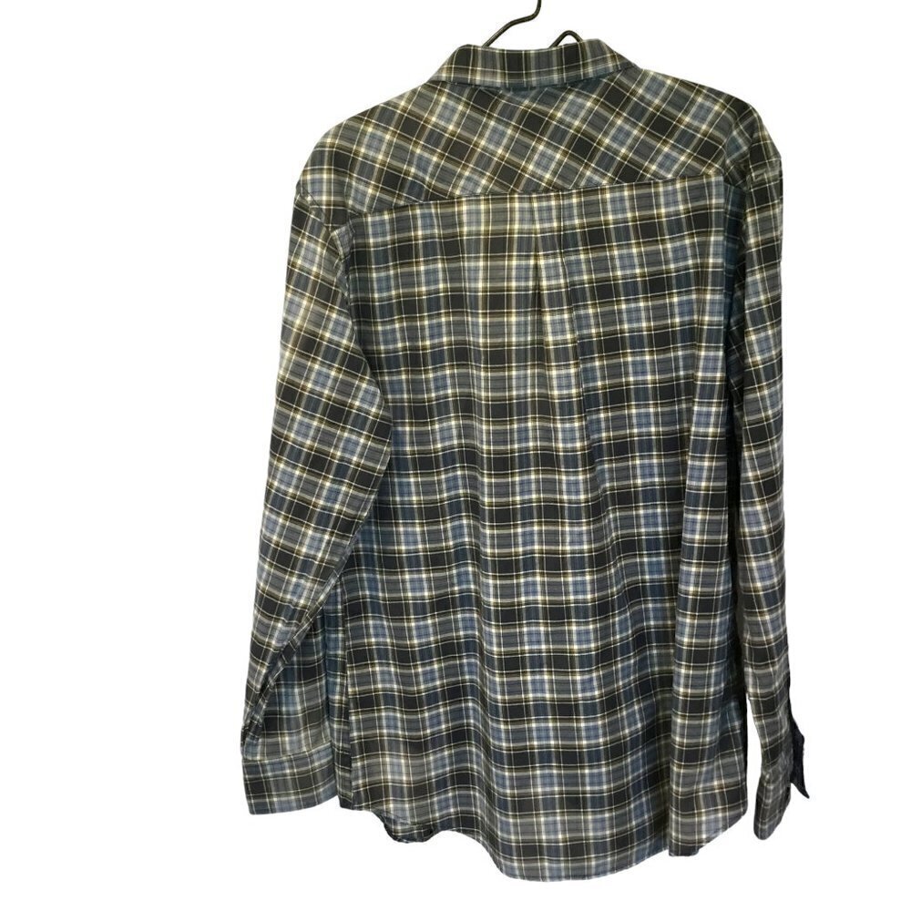O'Neill Men's Long Sleeve Button Front Cotton Blend Dress Shirt Sz XL Blue Plaid - Picture 2 of 8